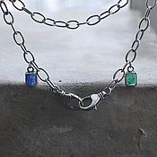 Necklace: Tanzanite on a chain, silver