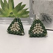 Украшения handmade. Livemaster - original item Earrings-ear-stud: Triangular Stud Earrings.. Handmade.