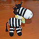 'Sabric in the scarf',amigurumi,toy-Zebra knitted rattle, Teethers and rattles, Mytishchi,  Фото №1