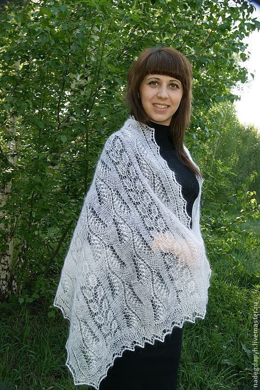 88 tippet scarf downy white Spring charm, Wraps, Orenburg,  Фото №1