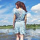 Платье "Облачко нежное" крючком из хлопка и шифона. Платья. Ручки & крючкИ (Вяжу мечты.Татьяна). Ярмарка Мастеров.  Фото №4