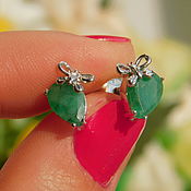 Украшения handmade. Livemaster - original item Emerald set (earrings,ring,pendant). Size 17.. Handmade.