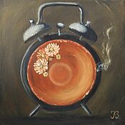 Картины и панно handmade. Livemaster - original item Have a nice tea party oil painting, clock painting. Handmade.