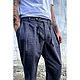 Заказать Брюки мужские из конопляного холста Canvas Hemp Single Pleat Pant Grey. VÄN Studio. Ярмарка Мастеров. . Брюки мужские Фото №3