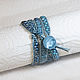 Order Denim Wrap Bracelet Grey-blue Leather and Beaded Bracelet. sevenline. Livemaster. . Braided bracelet Фото №3