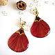 Earrings with Real Red Tulip Petals Korean Accessories 3, Earrings, Taganrog,  Фото №1