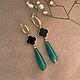 Заказать Серьги с агатом и клевером. Katerina Moroz accessories for you (katerinamoroz). Ярмарка Мастеров. . Серьги классические Фото №3