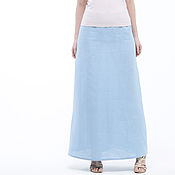Одежда handmade. Livemaster - original item Long skirt made of blue linen. Handmade.