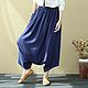 Fashion cotton dark blue wide leg pants. Pants. Buykud. Online shopping on My Livemaster.  Фото №2