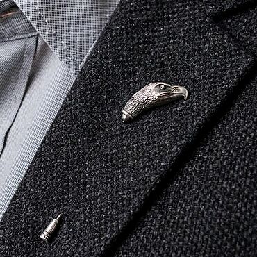 Украшения ручной работы. Ярмарка Мастеров - ручная работа Брошь-булавка из серебра  для костюма "Орёл". Handmade.