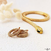 Украшения handmade. Livemaster - original item Jewelry set: Congo earrings and Snake necklace made of Japanese beads. Handmade.