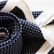Order Dark blue handkerchief with small white peas. Platkoffcom. Livemaster. . Scarves Фото №3
