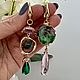 Серьги со срезом агата, асимметрия. Серьги классические. Elena Moonlight Jewelry. Ярмарка Мастеров.  Фото №8