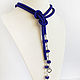 Order Lariat beaded 'Royal blue' tie belt. PatinaBeadJewellery. Livemaster. . Lariats Фото №3