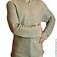Classic men's cardigan 100%linen yarn long sleeve. Mens jumpers. Exclusive linen jersey from Elena. Online shopping on My Livemaster.  Фото №2