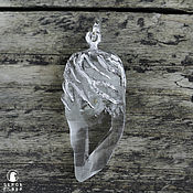 Серебряное кольцо с горным хрусталем и бриллиантом
