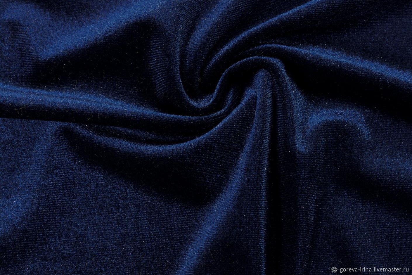 Темно синяя ткань бархат