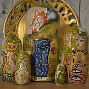 Русский стиль handmade. Livemaster - original item Dolls: Olive cats. Handmade.