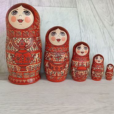 Русский стиль ручной работы. Ярмарка Мастеров - ручная работа Матрёшка с Мезенской росписью. Ручная роспись. Мезень.. Handmade.