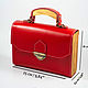 Красная сумочка с деревом - Elin, женская кожаная сумка. Классическая сумка. Lemberg Leather. Интернет-магазин Ярмарка Мастеров.  Фото №2