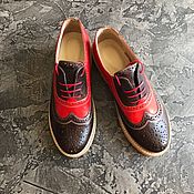 Обувь ручной работы handmade. Livemaster - original item Oxford shoes red / chocolate. Handmade.