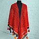 Merino Wool Knitted Bright Red Shawl Crochet Triangle Lace Scarf. Shawls. KingdomKnitting (kingdomofknitting). Online shopping on My Livemaster.  Фото №2