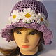Order PANAMA 'Daisies on lavender field' cotton. Gala Devi (crochet design). Livemaster. . Panama Фото №3