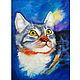 Painting cat portrait of a cat in oil 40h30, Pictures, Ekaterinburg,  Фото №1