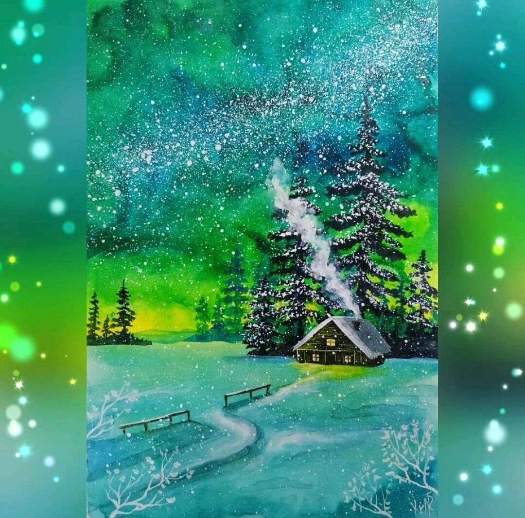 Картины Сказочная зима, акварель, гуашь – купить онлайн на Ярмарке ...