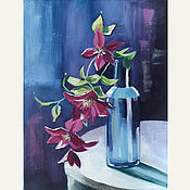 Картины и панно handmade. Livemaster - original item Oil Painting Flowers, Purple flowers interior painting. Handmade.