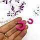 Розовые Серьги Конго - маленькие сережки кольца из бисера. Серьги-кольца. Бисерный Луч ✽ Браслеты из бисера (Luchandr). Интернет-магазин Ярмарка Мастеров.  Фото №2