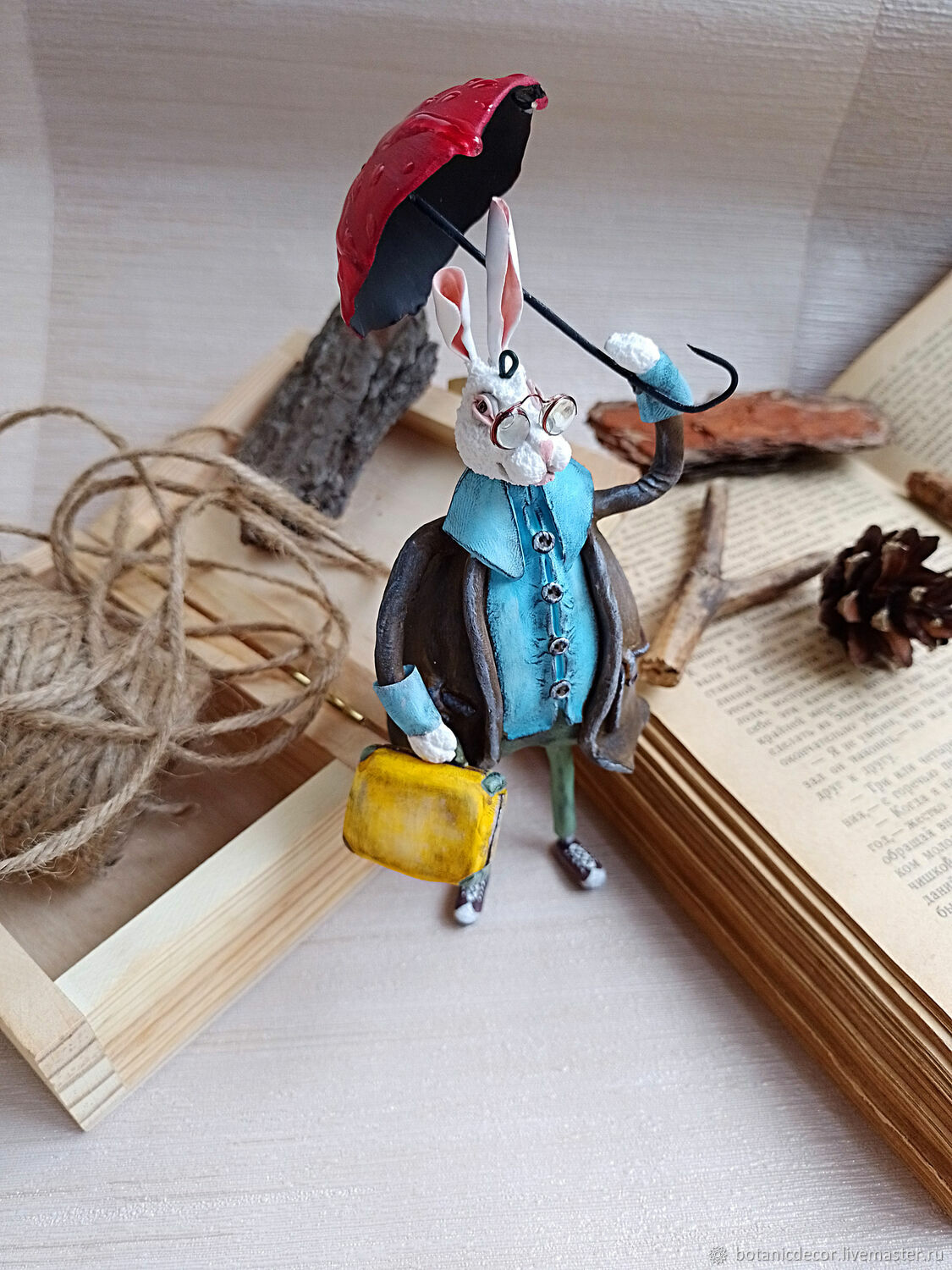 Елочная игрушка заяц кролик под зонтом, Елочные игрушки, Воронеж,  Фото №1