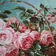 Картина вышивка крестиком Корзина с розами. Гобелен. Яблоня и яблочко. Интернет-магазин Ярмарка Мастеров.  Фото №2