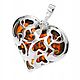 Silver pendant with amber 'Heart', Pendants, ,  Фото №1