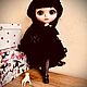  Кукла Blythe кастом custom bjd Wednesday Венсдей. Интерьерная кукла. Мастерская подарков Елены Смирновой. Интернет-магазин Ярмарка Мастеров.  Фото №2