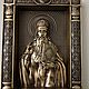 Икона Святитель Василий Великий. Иконы. МАСТЕРСКАЯ РЕЗНОЙ ИКОНЫ АРТЕМА БУРОВА. Ярмарка Мастеров.  Фото №4