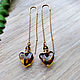 Amber. Earrings 'Peak interest' amber gilding, Earrings, Moscow,  Фото №1