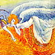 Картина девушка ангел с крыльями и лев "Путешествие в лето", Картины, Астрахань,  Фото №1