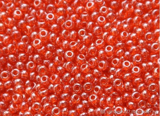 10 grams of 10/0 seed Beads, Czech Preciosa 96050 Premium red, Beads, Chelyabinsk,  Фото №1