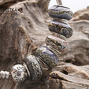 Материалы для творчества handmade. Livemaster - original item Lilac shades - set 5 lampwork Branzuletka beads - charms bracelet. Handmade.