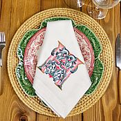 Для дома и интерьера handmade. Livemaster - original item A festive set of napkins with a monogram. Handmade.
