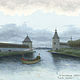 Famous watercolor paintings of Pskov. Guests. twothousandtwentythree, Pictures, Moscow,  Фото №1