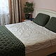 Knitted Khaki plaid for the foot of the bed and removable pillow covers. Bedspreads. komarovanata. My Livemaster. Фото №4