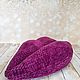 Knitted plush lips 'Wine kiss'. Pillow. Studio knitted decor COZYHOME. Online shopping on My Livemaster.  Фото №2