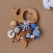 Holder for pacifiers openwork on a cotton cord