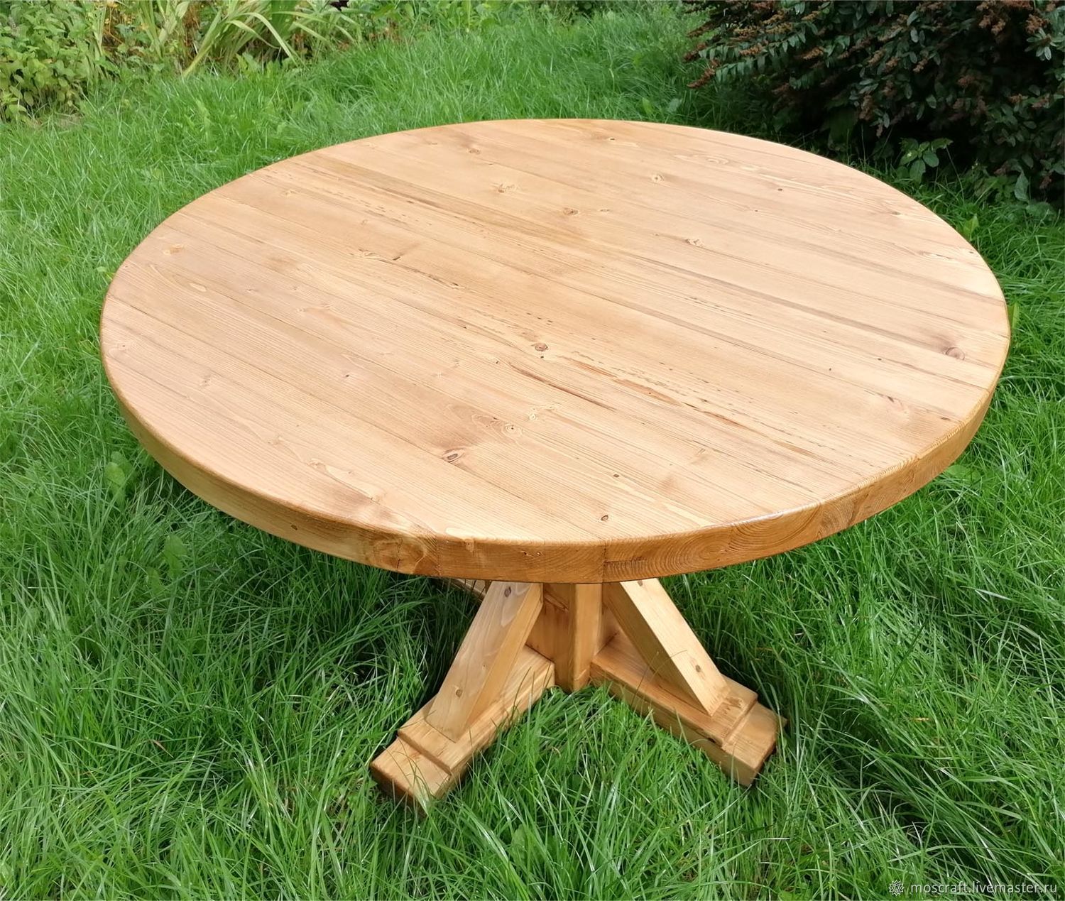 садовый стол своими руками из дерева круглый