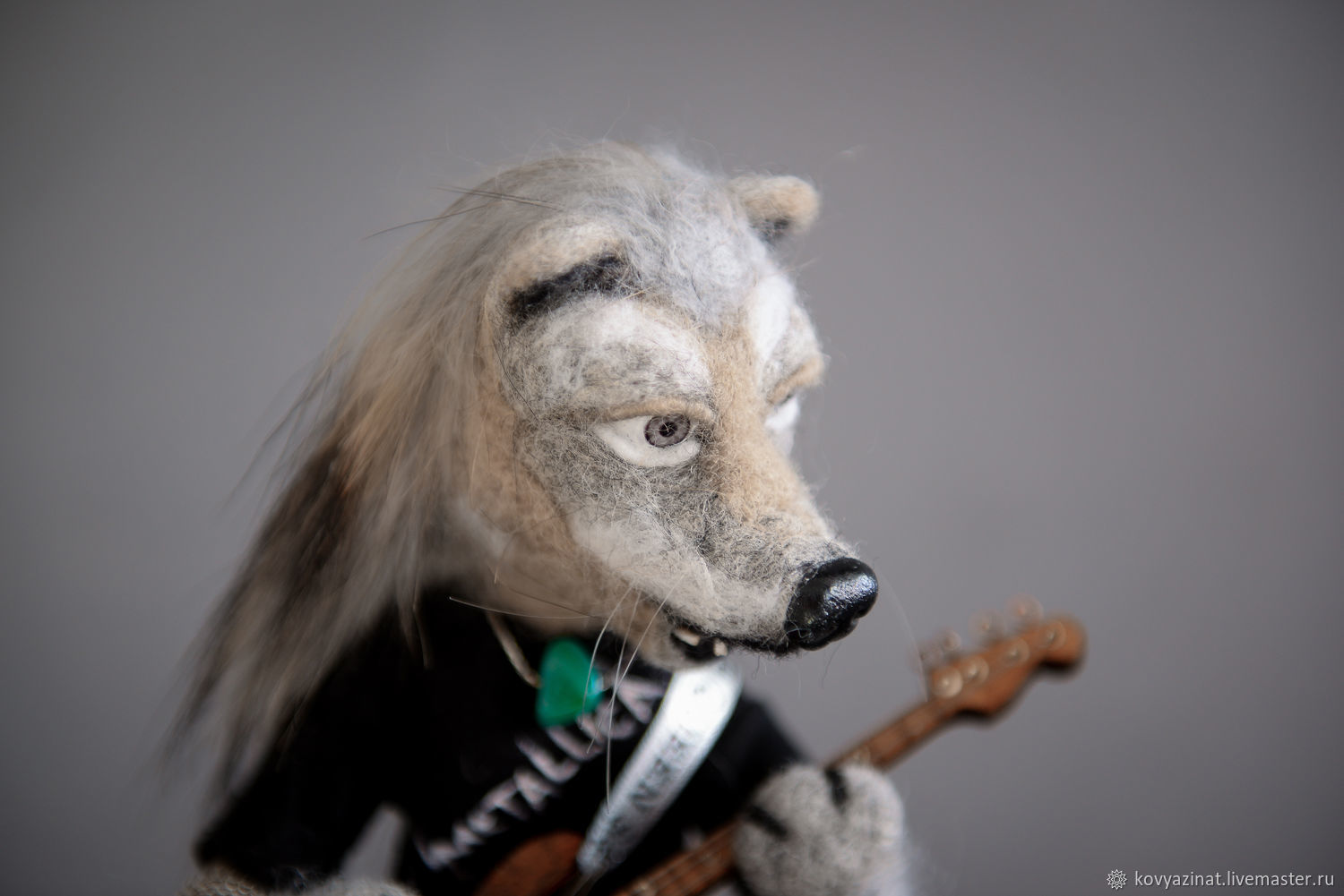 Wolf rock musician, Felted Toy, Lesnoj,  Фото №1