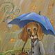 The Dog and the Rain.. Painting pastel 24 to 30cm. Pictures. KapustinaArt. Online shopping on My Livemaster.  Фото №2