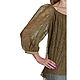 Блуза цвета оливы из кружева и шёлка. Блузки. Модный дом Ия Йоц (IYA YOTS). Ярмарка Мастеров.  Фото №5
