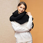 Аксессуары handmade. Livemaster - original item Black scarf large knit. Handmade.
